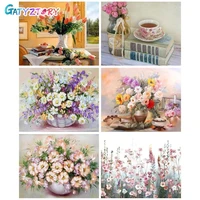 gatyztory%c2%a060x75cm frame painting by numbers colorful flowers diy crafts number painting for home decor on canvas painting frame