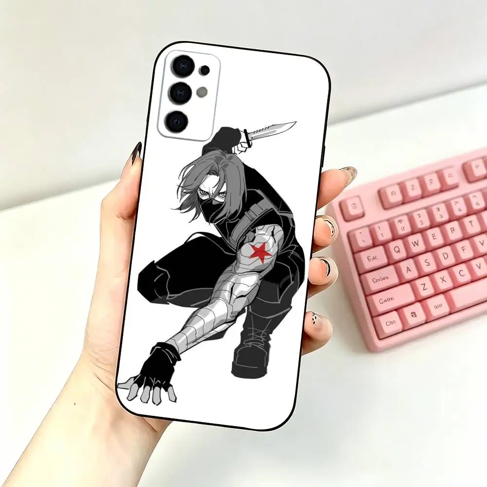 Фото Мягкий черный чехол для телефона B-Bucky B-Barnes W-Winter S-Soldier для Samsung S26,25,24,21,22,21,20,10,9,8,7,6Ultra,Plus,Fe, Lite №3