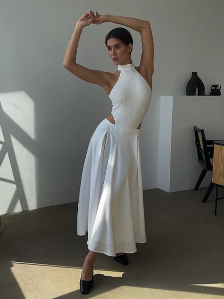 Атласная женская юбка с высокой талией