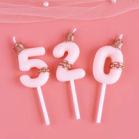 1pc number 0 9 birthday candle birthday bowknot top hat cake decoration candles for kids adult wedding candle decor