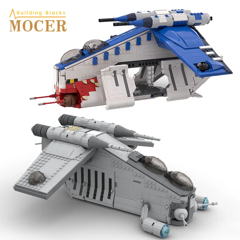 

Bricklink Space Wars Attack Helicopter Republic LAAT Muunilinst 10 Gunship MOC 75021 Spaceship Building Blocks Kid Toys Gift