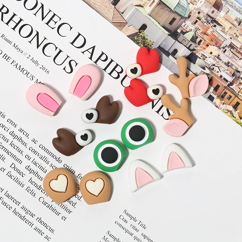 

10pc Cute Cartoon Cat Ears Resin Accessories For Jewelry Making Diy Phone Shell Crafts Ornament Headwear Decor Accessories