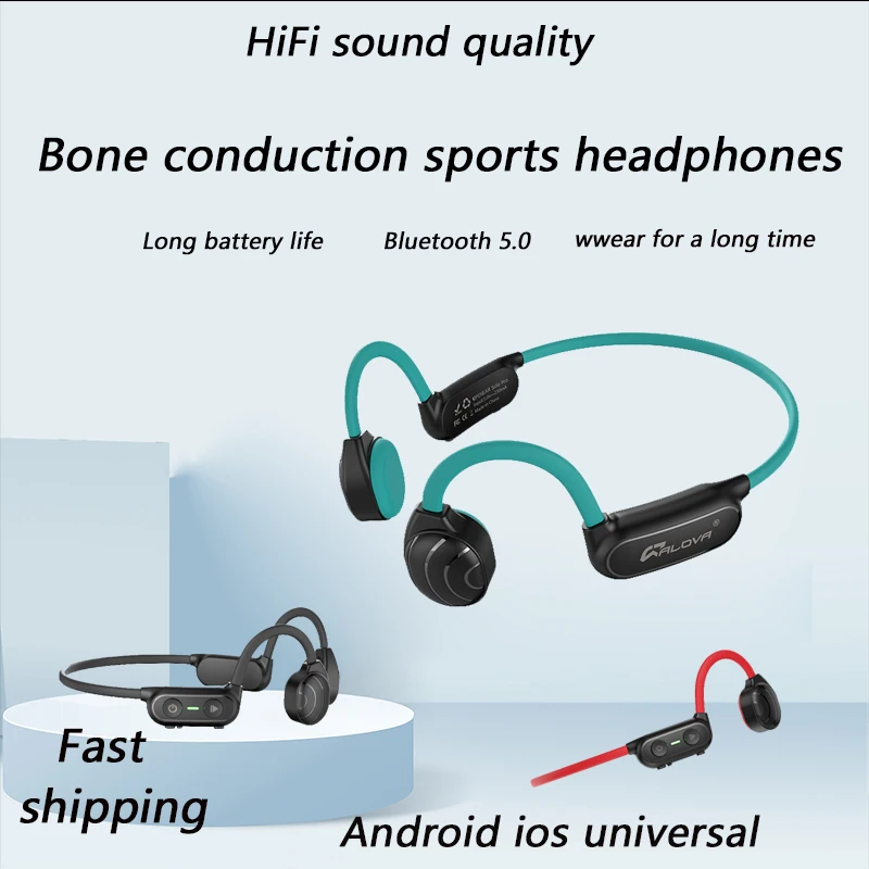 

Наушники с костной проводимостью, водонепроницаемые беспроводные Bluetooth наушники, высокое качество звука, подходит для бега и езды на велоси...