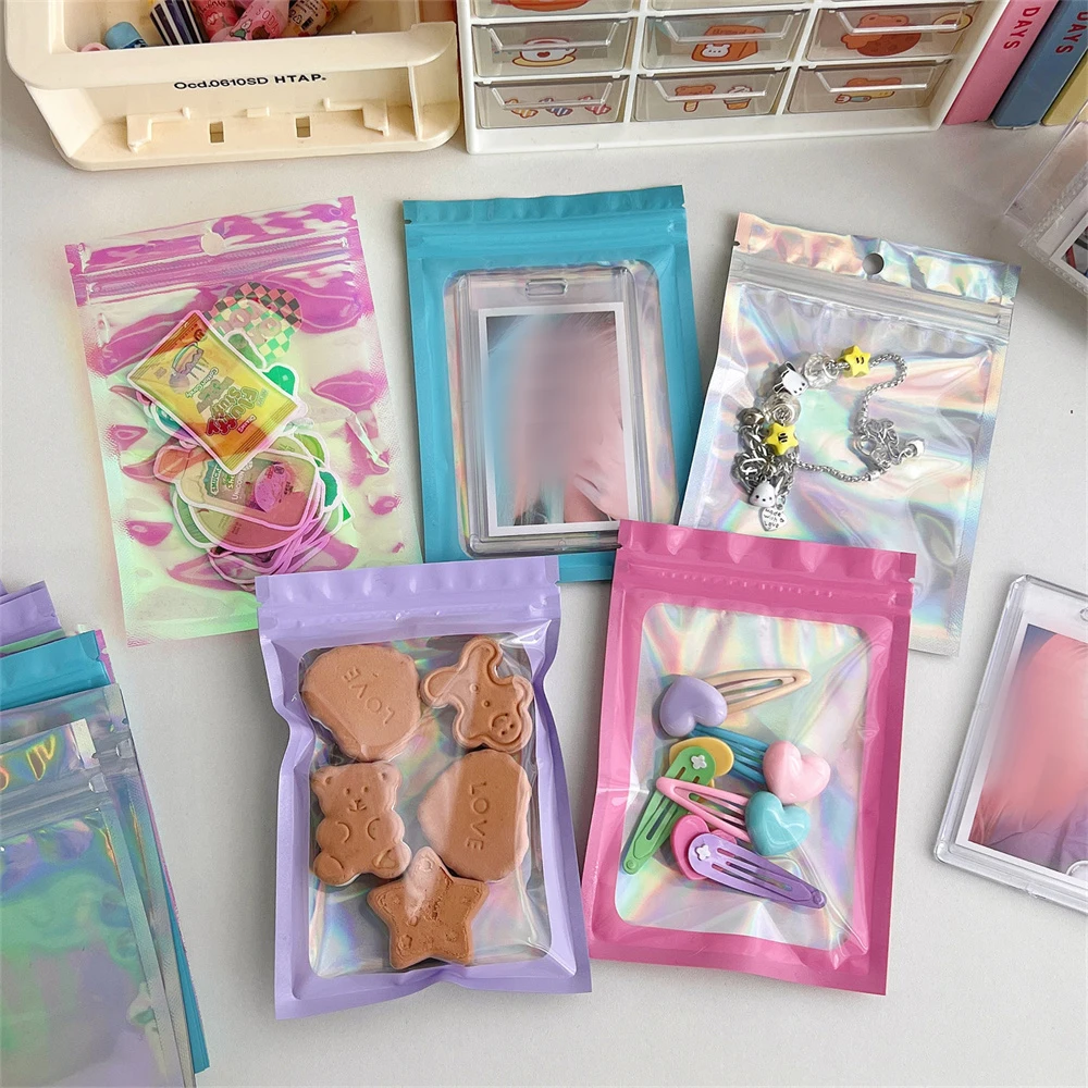 

Laser Color Self-sealing Bag Jewelry Cosmetic Packaging Bag Magic Color Plastic Sealed Bag Nail Art Packaging Bag