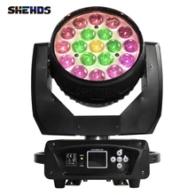 New LED 19x15W RGBW Beam+Wash Zoom Moving Head Light DMX 16/24 CH DJ Disco Part Church TV Studio SHEHDS Stage Effect Equipment