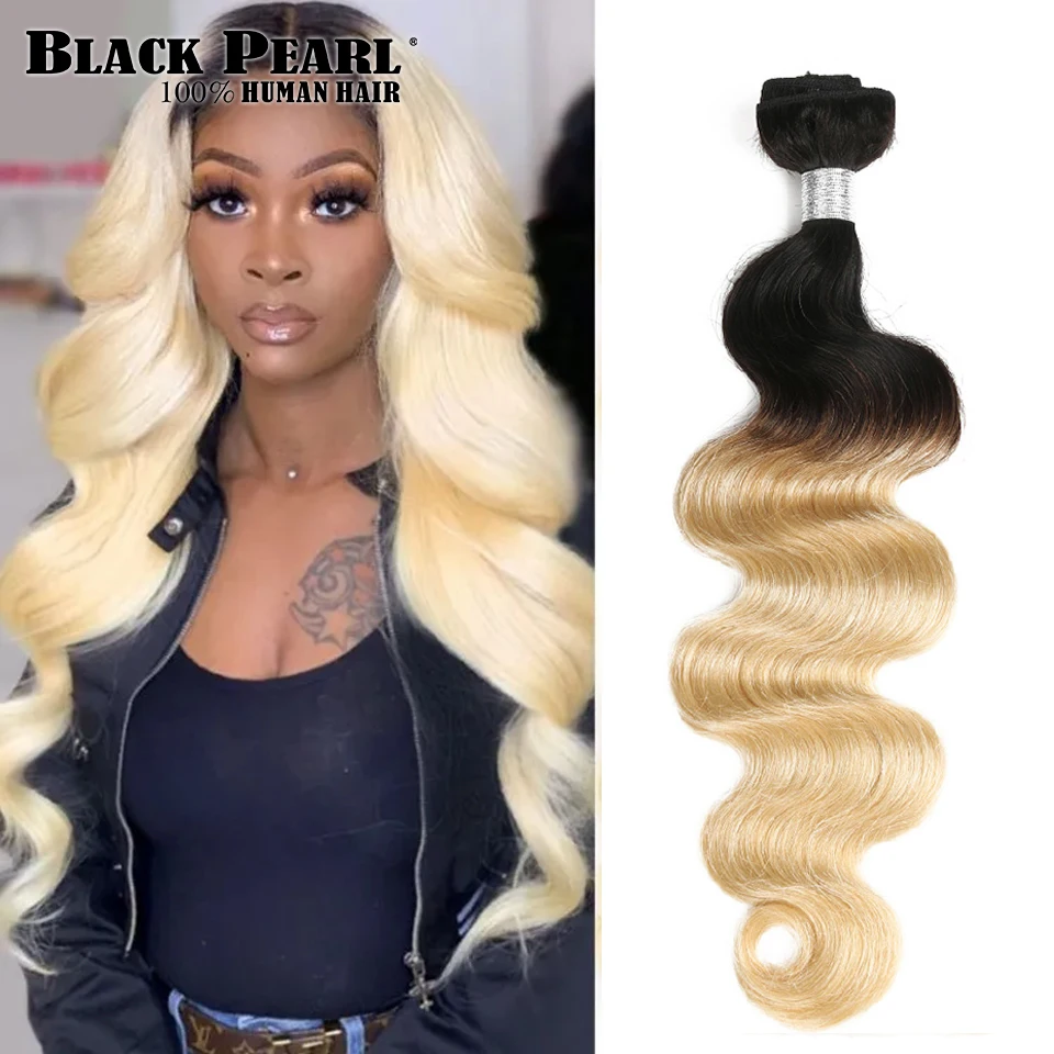 Black Pearl Pre-Colored Remy Hair Body Wave 1 Bundles Blonde Ombre Brazilian Hair Weave Bundles Human Hair Extension T1b613