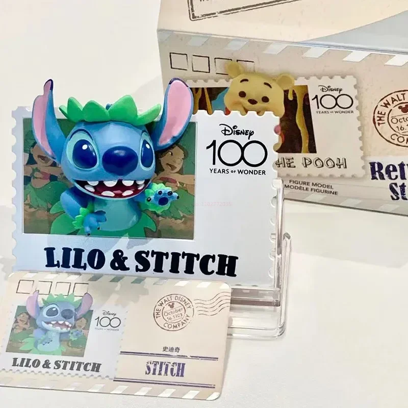 Фигурка со штампом в стиле ретро Disney на 100 юбилей Микки Маус Стич пух наклейка