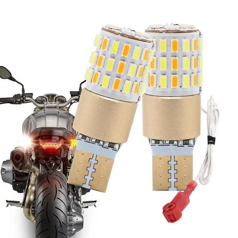 

Светодиодная лампа T10 3014 54 W5W, 2 шт., индикатор ширины подсветки мотоцикла, двухцветная Поворотная лампа, аксессуары для мотоциклов, лм, 12 В