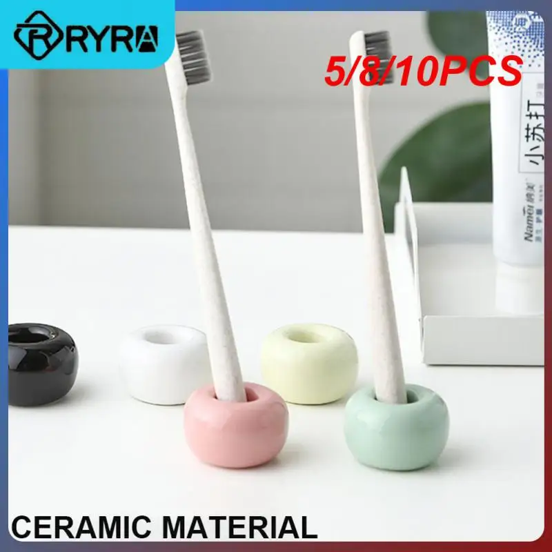 

5/8/10PCS Economic Toothbrush Storage Rack Ceramics New Toothbrush Stand Rack Hot Sale Available For Lovers Bathroom Supplies
