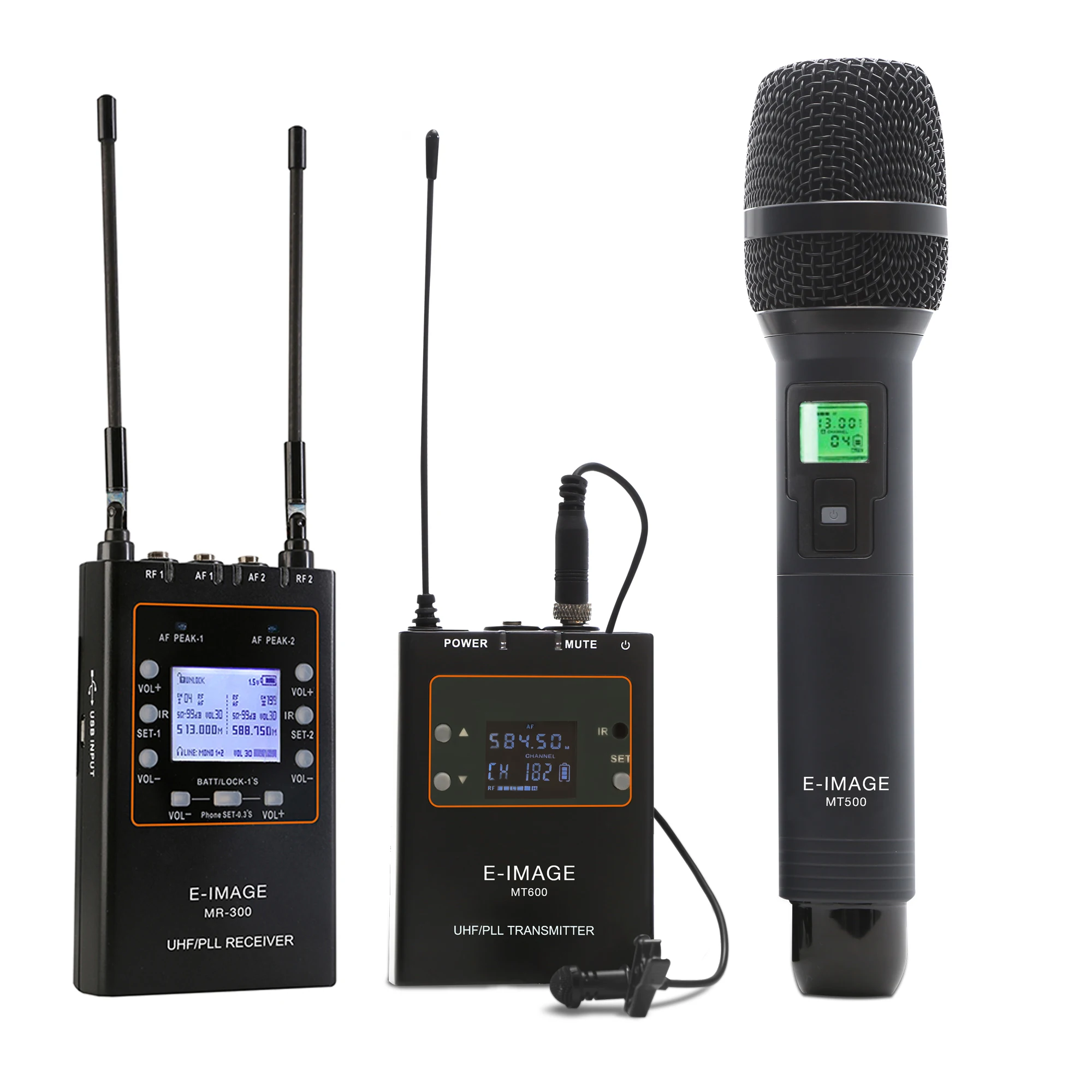 Купи E-IMAGE MTR-S5 True Diversity UHF dual channels Wireless microphone system for dslr camera video camera за 42,969 рублей в магазине AliExpress