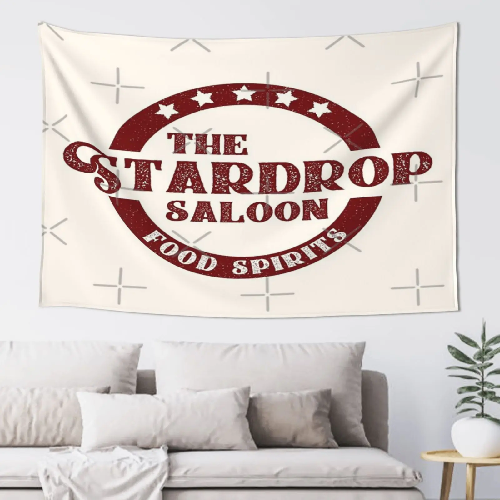 

The Stardrop Saloon Pub Logo Tapestry On The Wall Aesthetic Room Decor Horizontal Tapestry