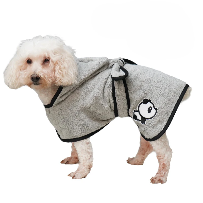 

Dog Clothing Quick Drying Hooded Coral Velvet Pet Bathrobe Absorbent Bath Towels Large Clothes Dogs Pets Towel Dog Accessories