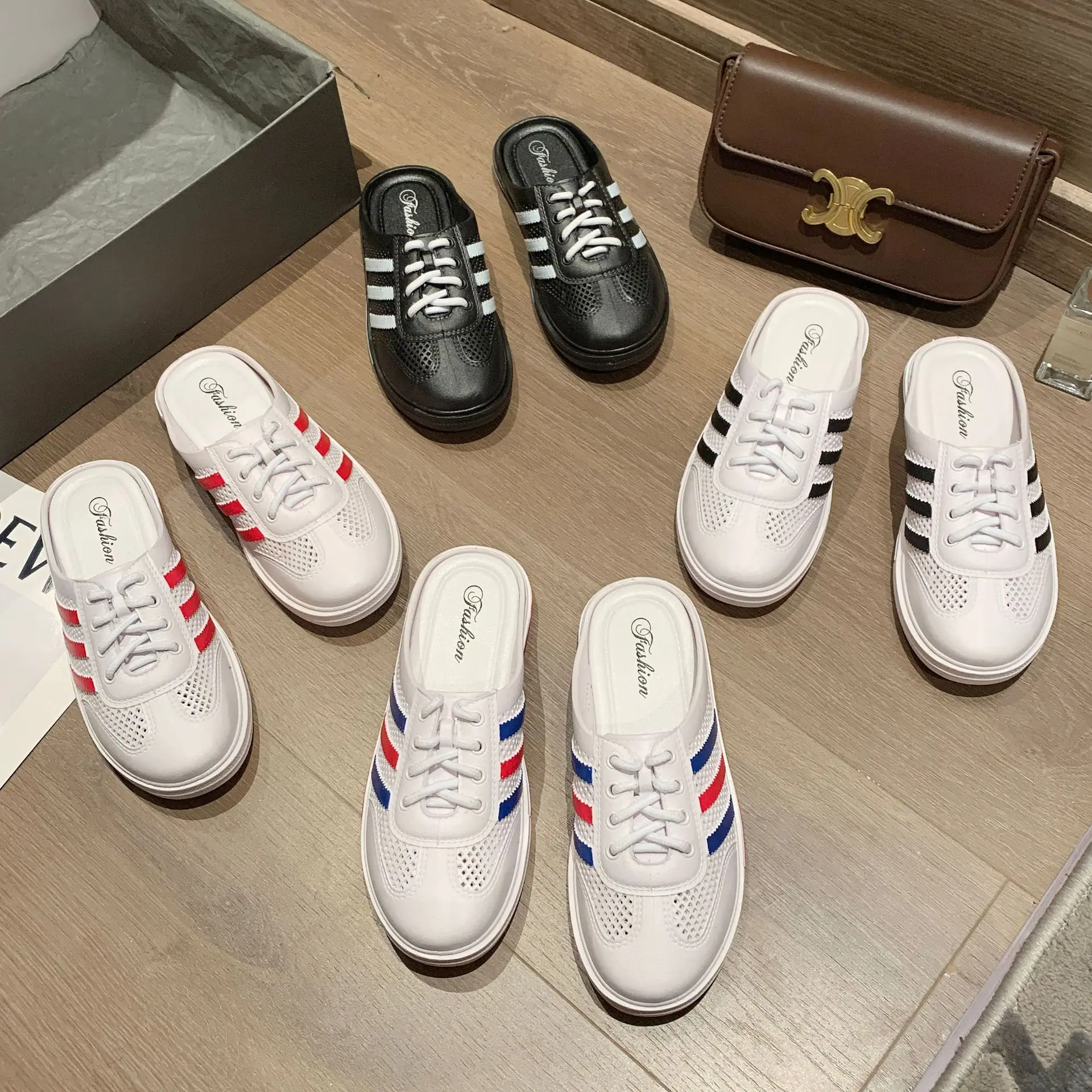 2023 New Half Slipper Women Fashion White Shoes Ourdoor Baotou Non-Slip Couples Sandals And Slippers Ciabatte Uomo Flip Flop