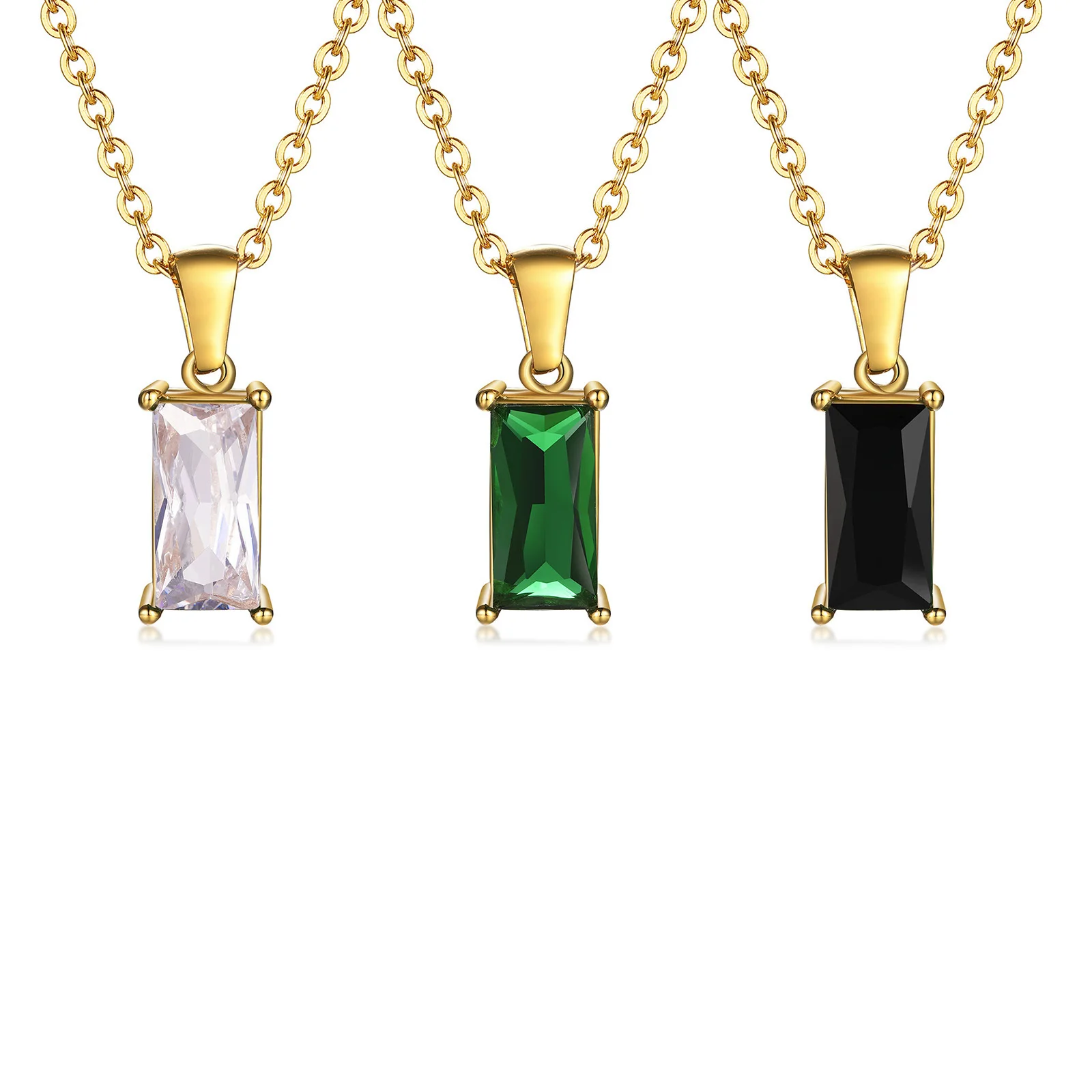 Женское Ожерелье с квадратным фианитом класса ААА, роскошное ожерелье из нержавеющей стали золотого цвета с кубическим цирконием класса ААА, Ювелирное Украшение для воротника