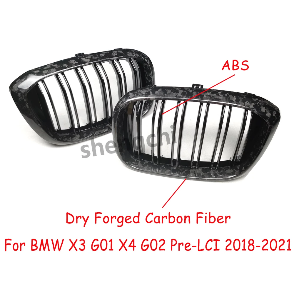 Передняя решетка бампера из углеродного волокна G01 G02 Pre-Lci для BMW X3 X4 G01 G02 X3M F97 X4M F98, сменные гоночные грили 2018-2021