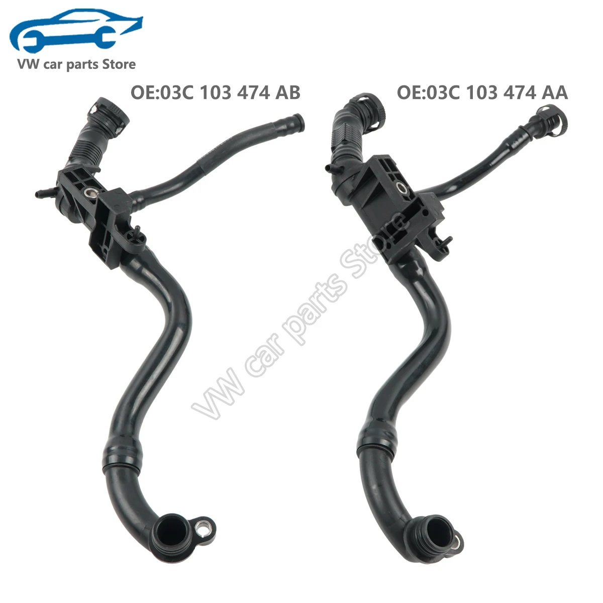Фото 03C 103474 AB для EA111 Audi A1 VW EOS Scirocco Golf Tiguan Passat Touran Beetle Jetta выхлопная труба вентиляционного канала 03C 103 474 K №1