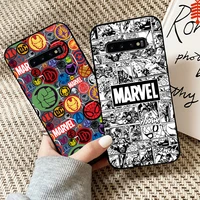 marvel avengers logo phone case for samsung galaxy s10 plus s10e s10 lite for samsung s10 5g silicone cover black soft back