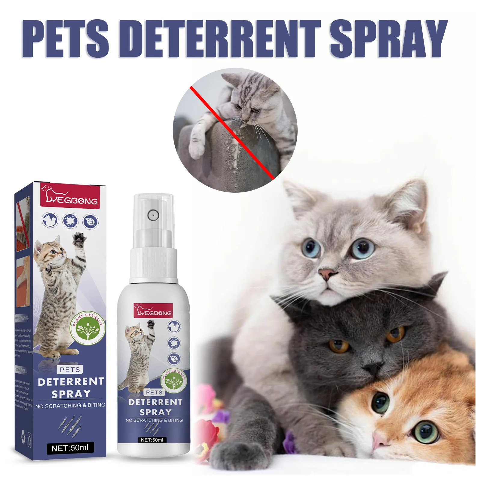 Cat Scratch Deterrent Spray Natural Plant Extracts Safe To Effectively Stop Cats From Scratching Furniture Cat Products For Pet images - 6