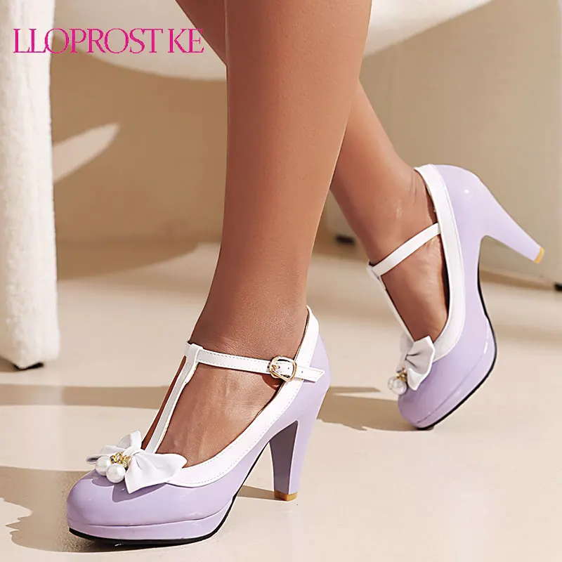 

Lloprost ke Size 32-50 Women'S Sandals Thick High Heels Shoes Woman Mixed Color Buckle Strap Sweet Ins Outdoor Female Footwear