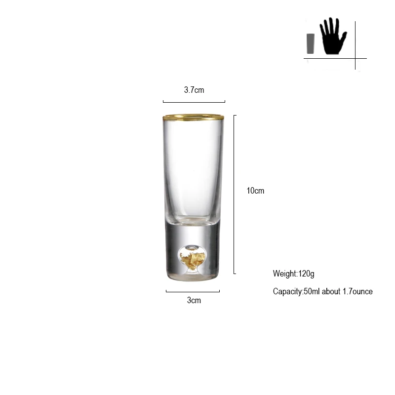 Набор из 6 предметов 50 мл Роскошная Золотая оправа тяжелая основа ручная работа