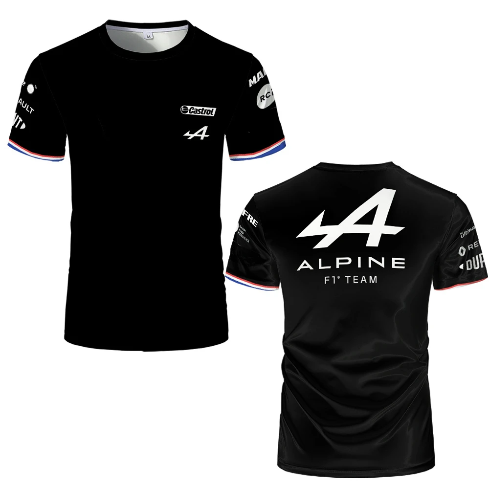 

2023 New Series F1 Alpine T-shirt Formula One Alonso Racing 3D Print Street Apparel Men's Fashion Crew Neck T-shirt Children's T