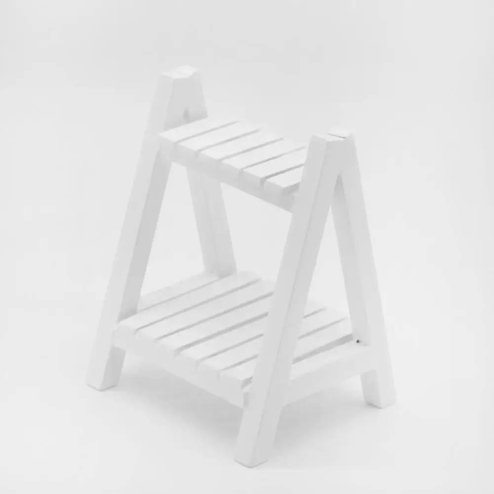 

Daily White Wood Dollhouse Flower Rack Doll House Flower Rack Mini Sturdy