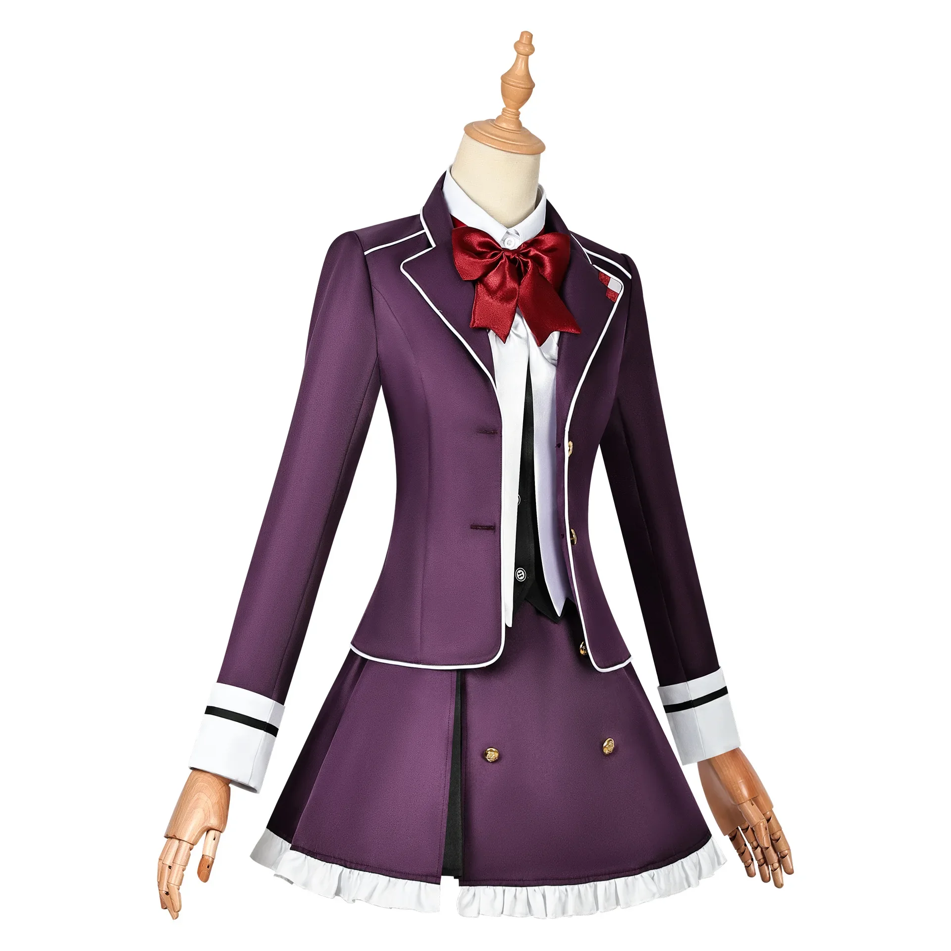 Diabolik Lovers Komori Yui Косплей Костюм Платье Jk Школьная форма Парик Comic Con Play Ролевые