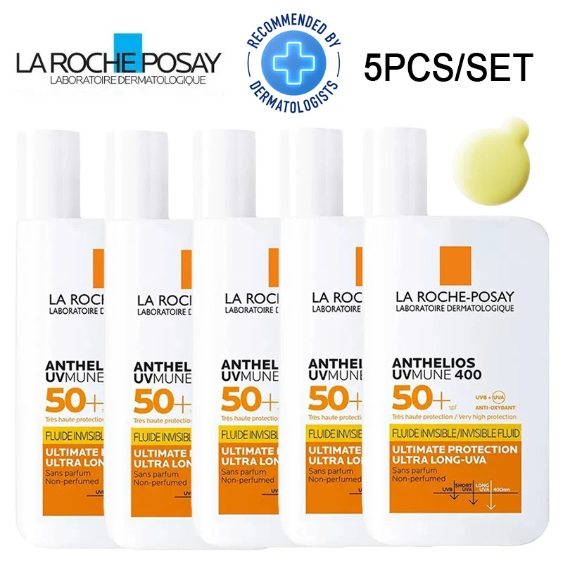 

5PCS La Roche Posay Anthelios SPF50+ Sunscreen 50ml Gentle and Non-greasy Refreshing Waterproof Sweatproof and Antioxidant