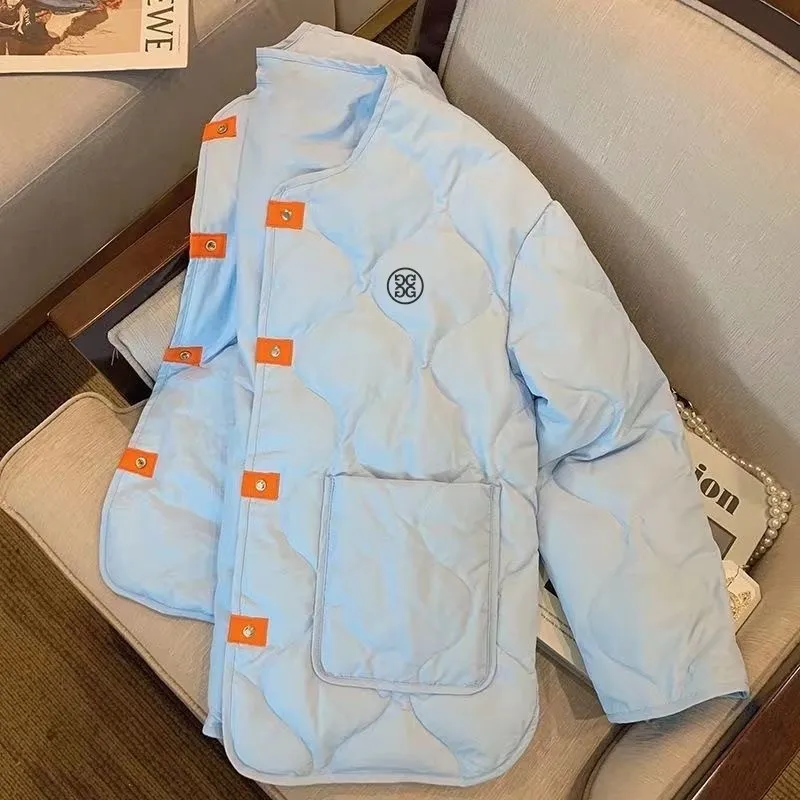 Winter Woman Golf Jacket Down Cotton Coats Golf Clothing Women Button Horse Jacket Loose Korean Tennis Ladies Golf Wear Uniform