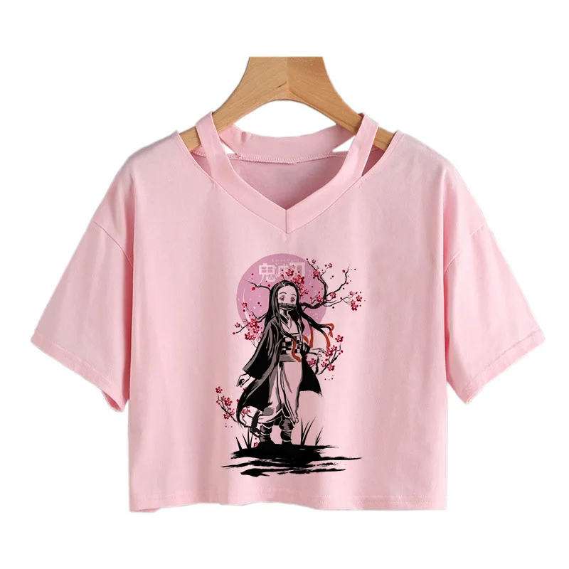 Футболка женская с изображением рассекающего демонов милая графическая рубашка