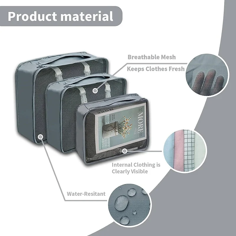 7Pcs Set Travel Bags Large Capacity Storage Organizer Bag Suitcase Packing Portable Clothes Underwear Luggage Shoe Pouch