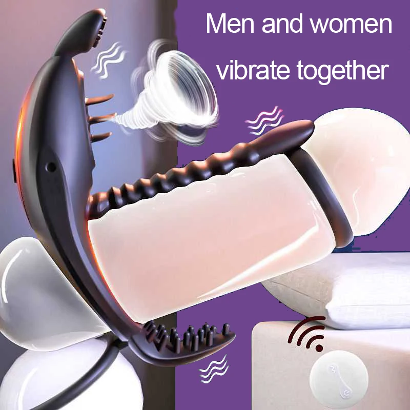 

Vibrating Penis Ring Couple Vibrator Clit Sucker Stimulator 7 Modes G-spot Massage Cock Ring Sex Toy for Man with Remote Control