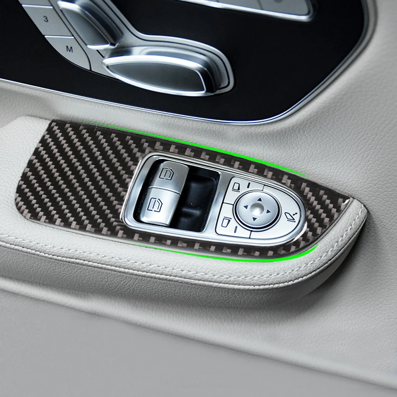 

Панель стеклоподъемника из углеродного волокна, кнопка переключения, рамка крышки, отделка для Mercedes Benz V Class V250 V260 2015 2016 2017 2018 2019 2020