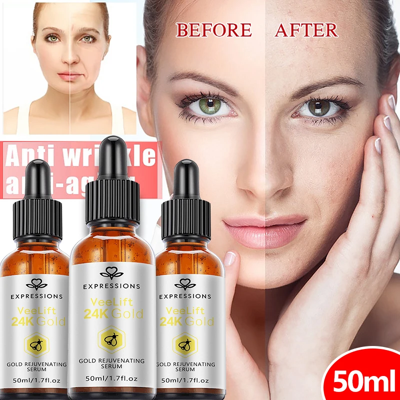 

24K Gold Hyaluronic Acid Nicotinamide Face Serum Replenishment Moisturize Shrink Pore Brighten Skin Care Firming Facial Essence