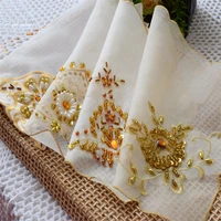 new fashion european and american style embroidery decoration napkin pad dish pad tea tray cover towel vase pad cover towel