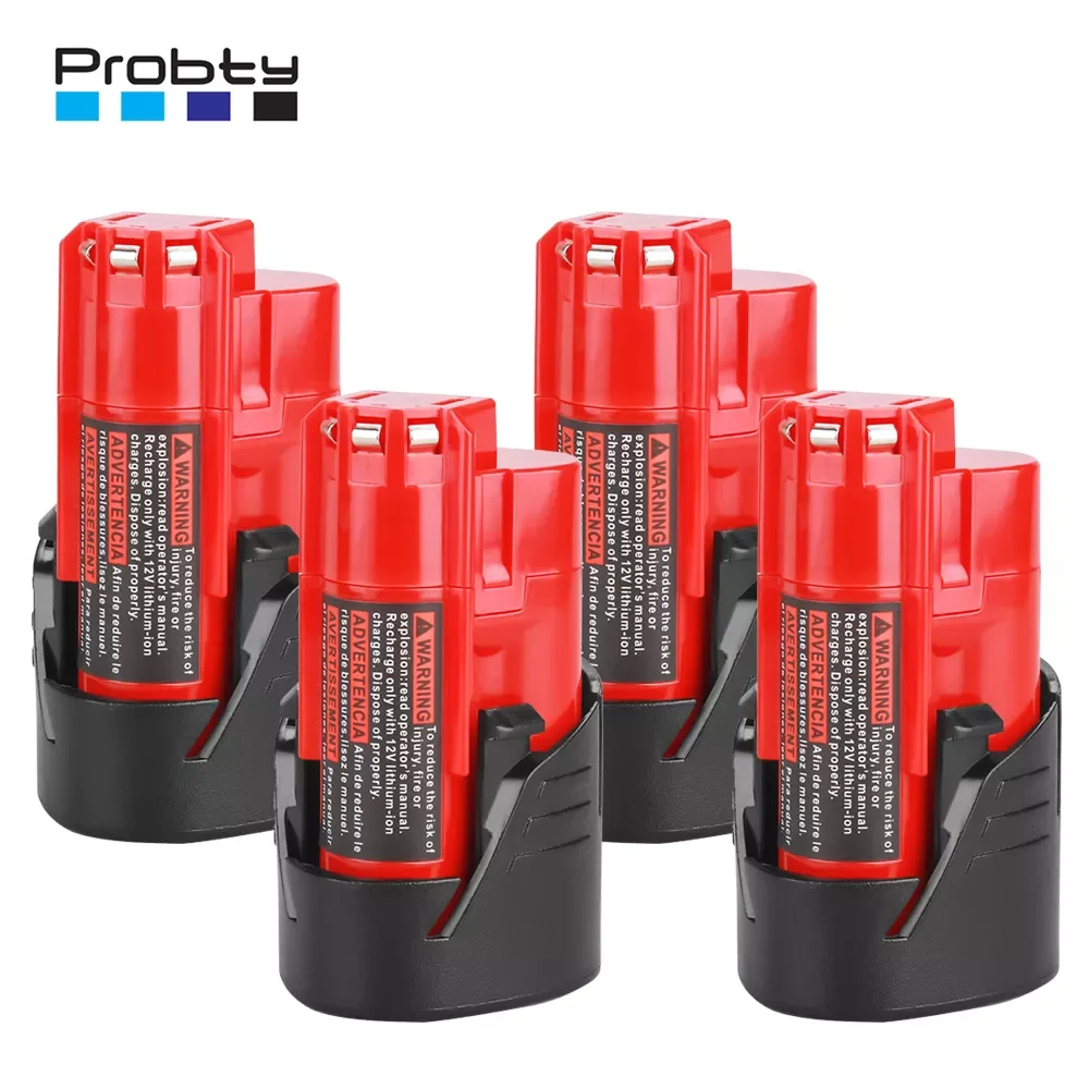 

NEW2023 12V 3.0Ah Rechargeable 3000mAh Battery for Milwaukee M12 XC Cordless Tools 3000mAh 12 v batteries 48-11-2401 MIL-12A-LI