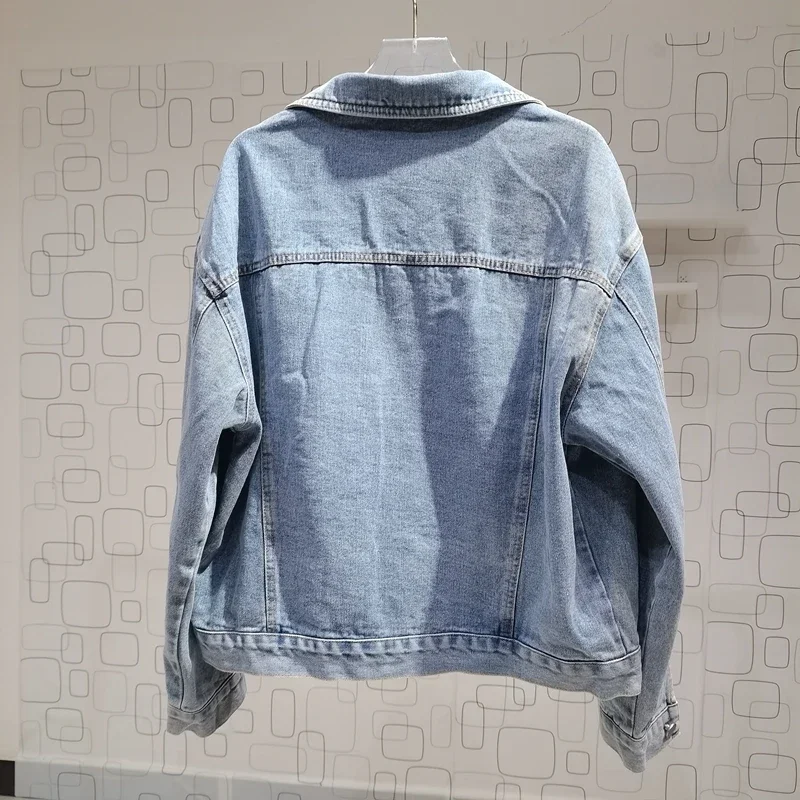 Женская винтажная джинсовая куртка Yipn.igacoyou светлого голубого цвета