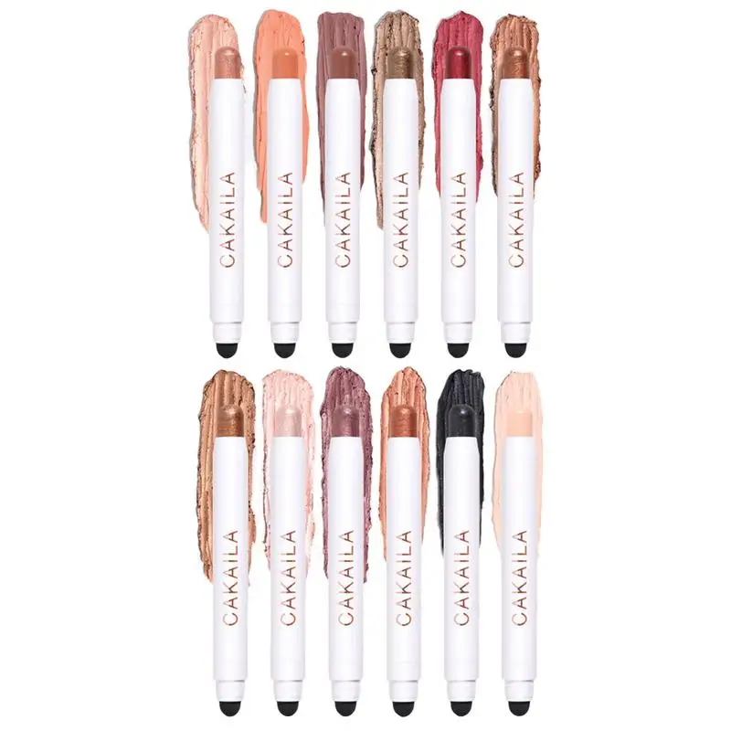 

12 Pieces Eyeshadow Makeup Sticks Pro Waterproof Matte Pearl Shimmer Eyeshadow Pencil Eyeshadow Stick Sets Makeup Gifts High