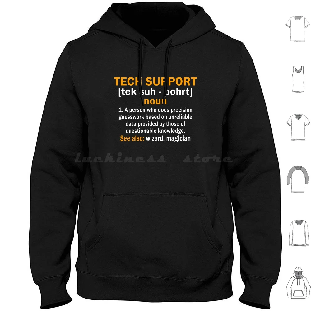 

Tech Support Definition T-Shirt Hoodie cotton Long Sleeve Funny Tech Technician Support Definition Computer Data It