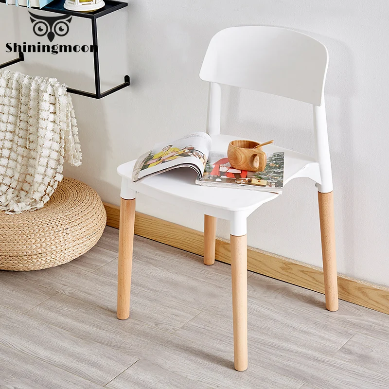 

Modern Minimalism Design Chair Comedores Modernos Muebles Nordic Solid Wood Plastic Chairs Dining Chairs Dining Vanity Chair
