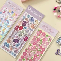 korea ins cherry blossom diamond laser goo card sticker diy scrapbook collage star chasing album decoration