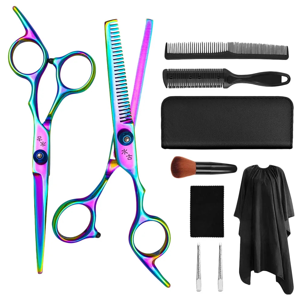 

10pcs Professional Hair Cutting Set Salon Cape Hair Cutting Wide And Fine Comb Hair Duck Bill Clips Neck Duster For Barber