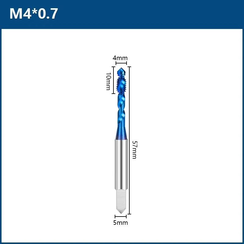 Винтовой кран XCAN для алюминиевых цветных металлов, обработанных слепыми отверстиями, стандартный метрический кран, спиральные краны из быстрорежущей стали с двумя краями