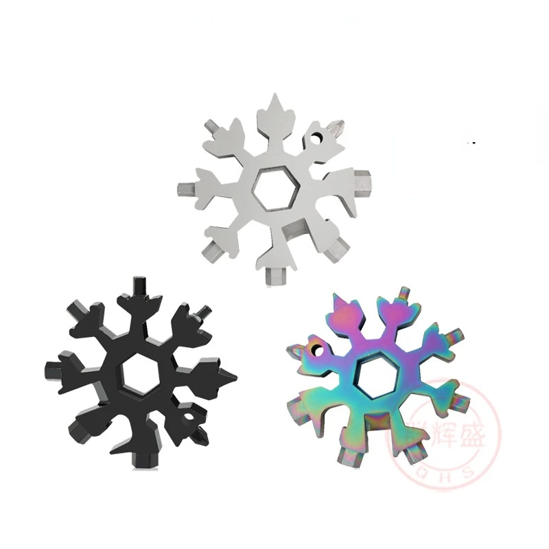 

18 In 1 Snowflake Snow Wrench Tool Spanner Hex Wrench Multifunction Camping Outdoor Survive Tools Bottle Opener Screwdriver