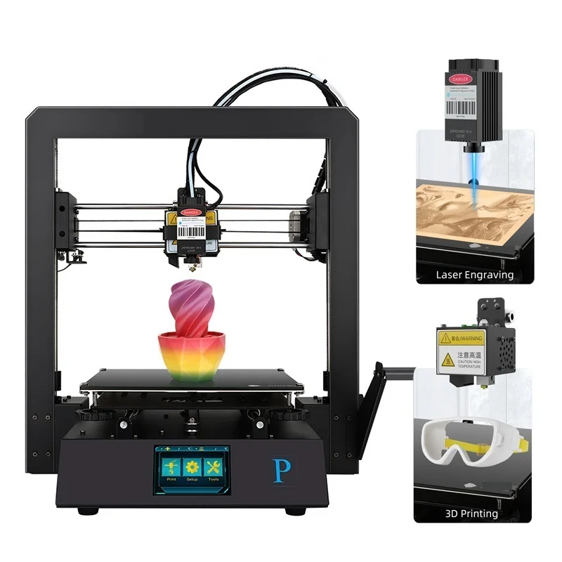 

Лазерная Гравировка 3d печати 2-в-1 металлический каркас FDM 3D-принтер Mega S обновленный двухступенчатый экструдер impresora 3D