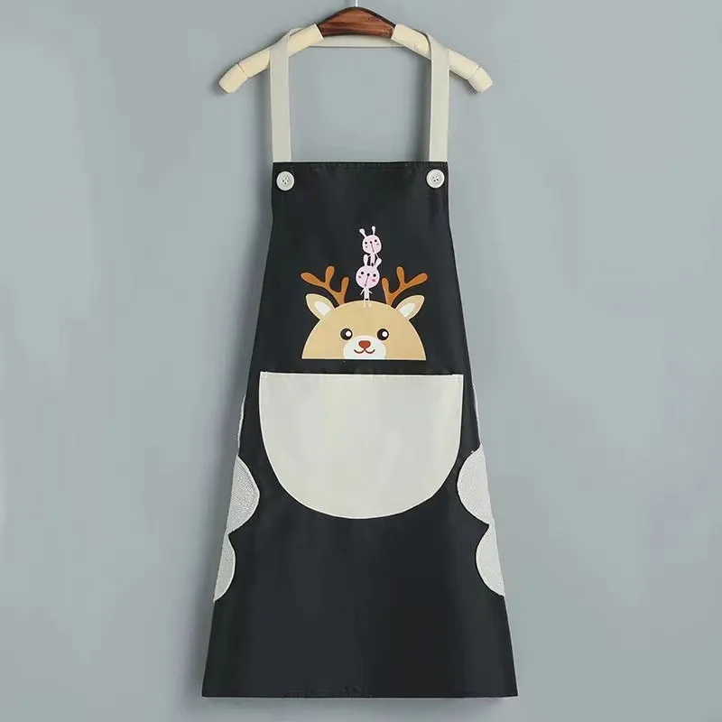 

Kitchen Apron Household Waterproof and Oil-proof Female Fashion Cute Japanese Can Wipe Hands Work Cooking Adult Household Items