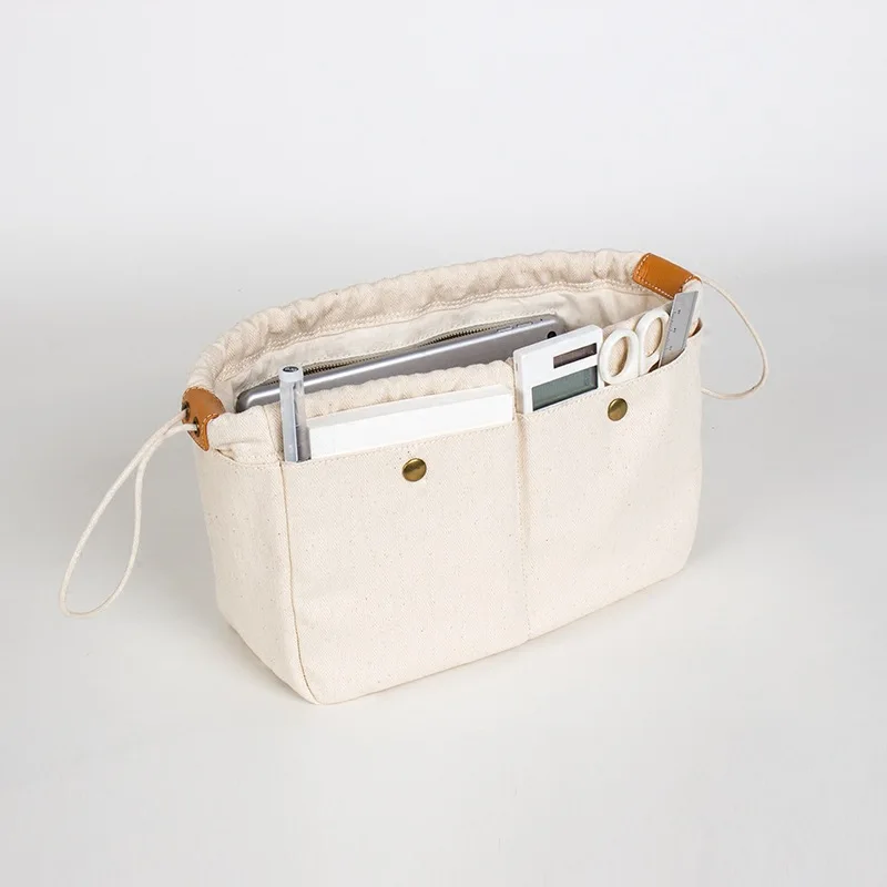 Travel Inner Bag For Designer Bag Cotton Insert Makeup Cosmetic Organizer Bags With Compartment For Men Women's Handbag Backpack