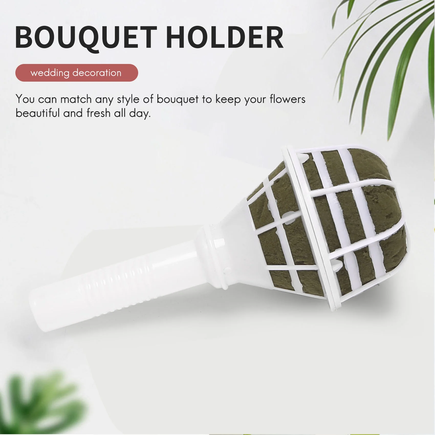 

12 Pieces Floral Foam Oasis Bouquet Posy Holder for Wedding Bridal Flower DIY