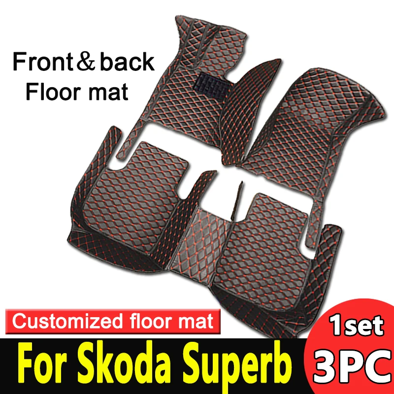 

Car Mats For Skoda Superb B6 3T 2009~2015 Rugs Leather Floor Mat Carpets Interior Parts Waterproof Pad Car Accessories 2014 2013