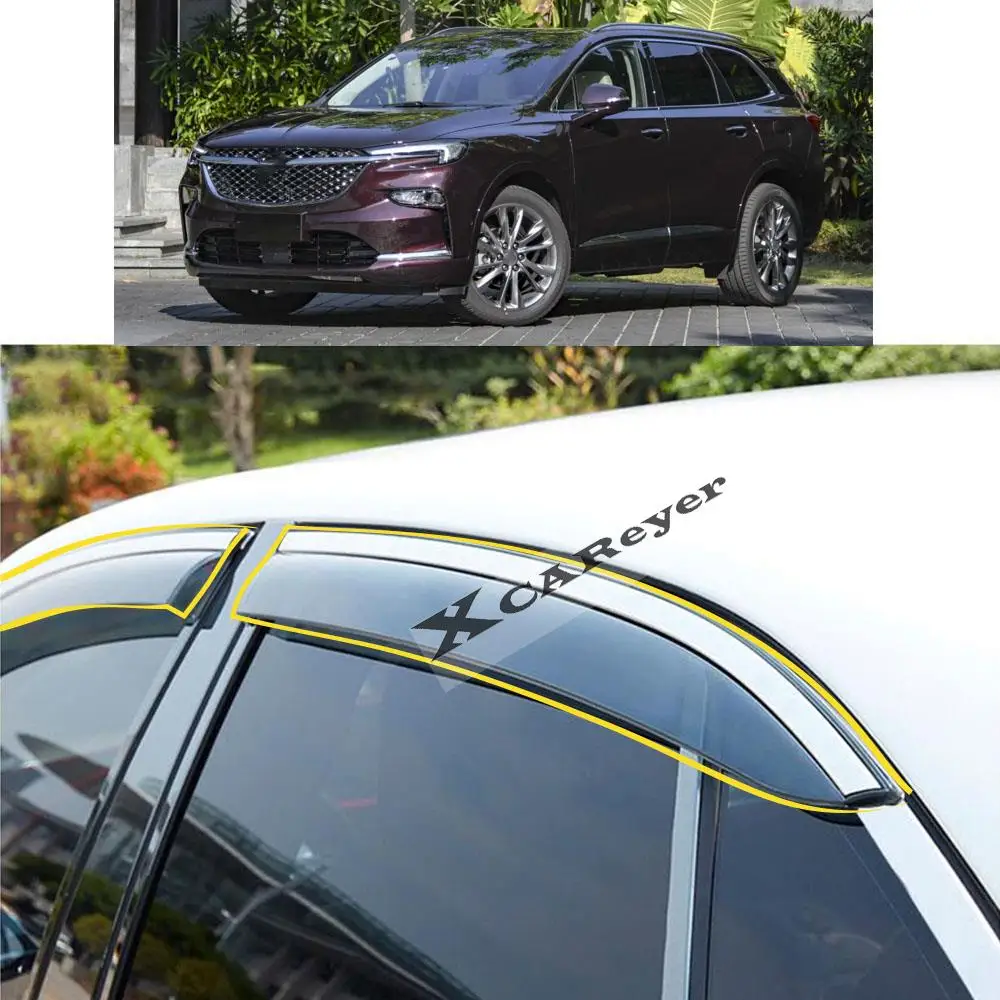 

For BUICK Enclave 2020 2021 2022 Car Body Styling Sticker Plastic Window Glass Wind Visor Rain/Sun Guard Vent Parts